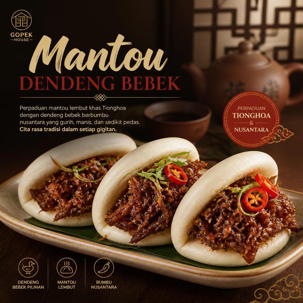 Mantou Dendeng Bebek dari kategori cemilan Gopek House